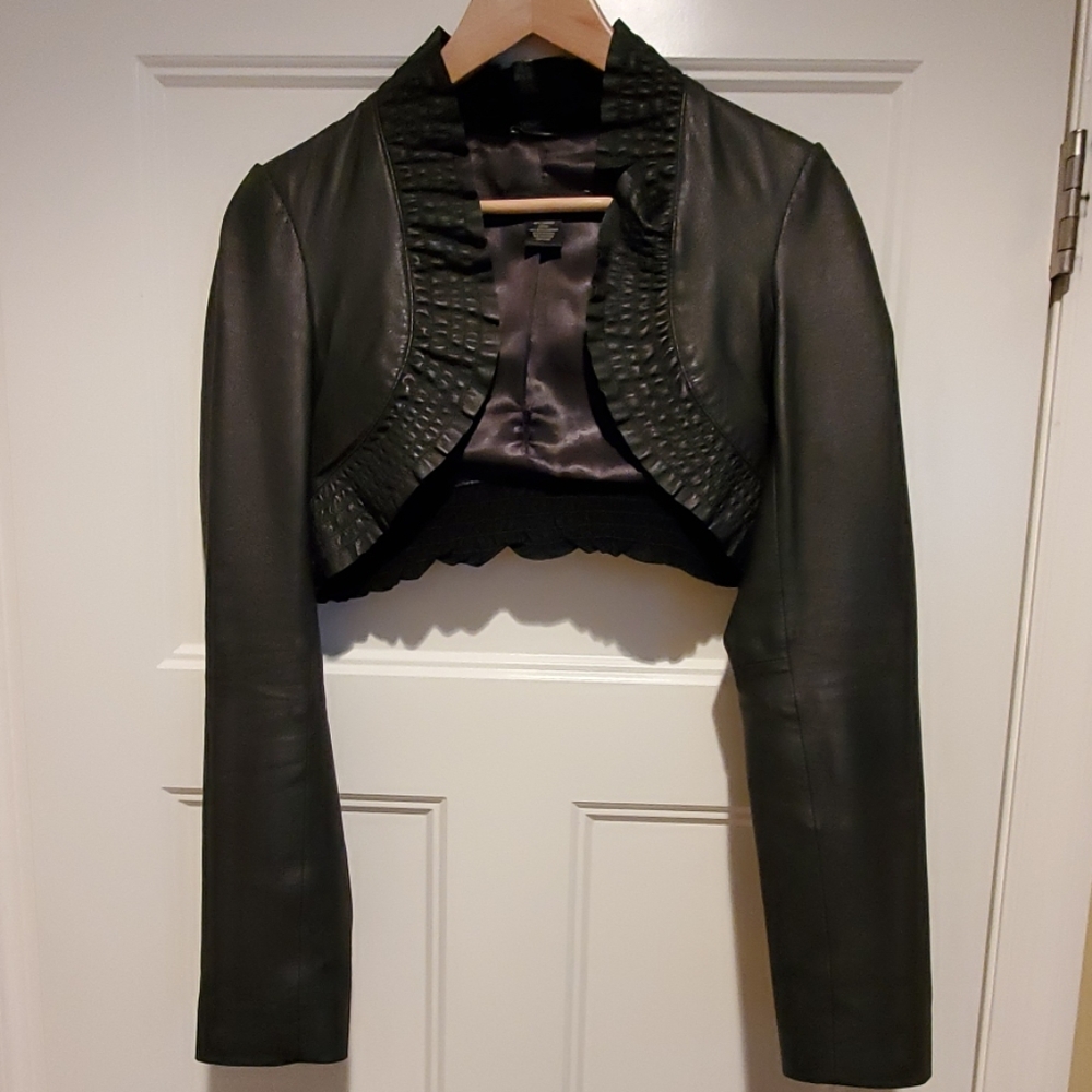 Vintage Cropped Leather Jacket